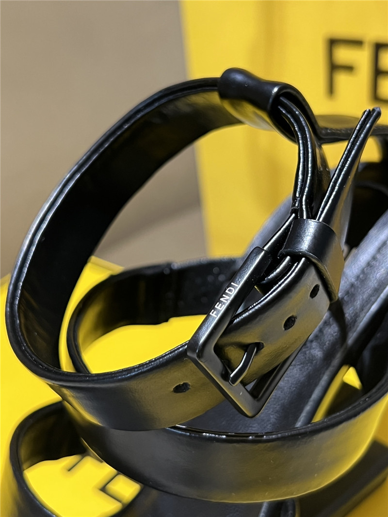 F**di first black strappy leather high-heeled sandals