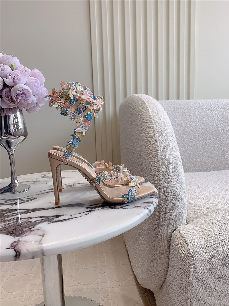 Rene Caovilla Jeweled Eden Nude Sandal 105