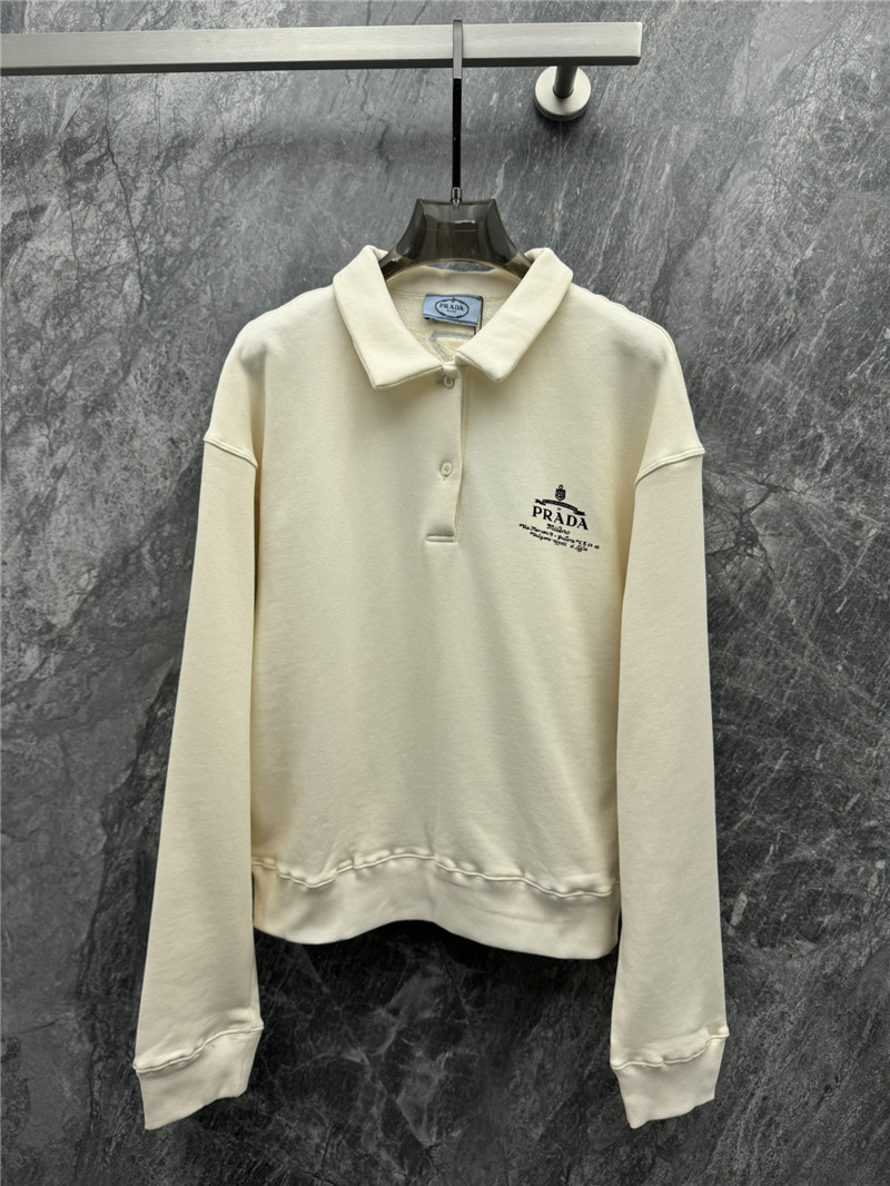 Pra*a new polo collar sweatshirt jacket replica d&g clothing