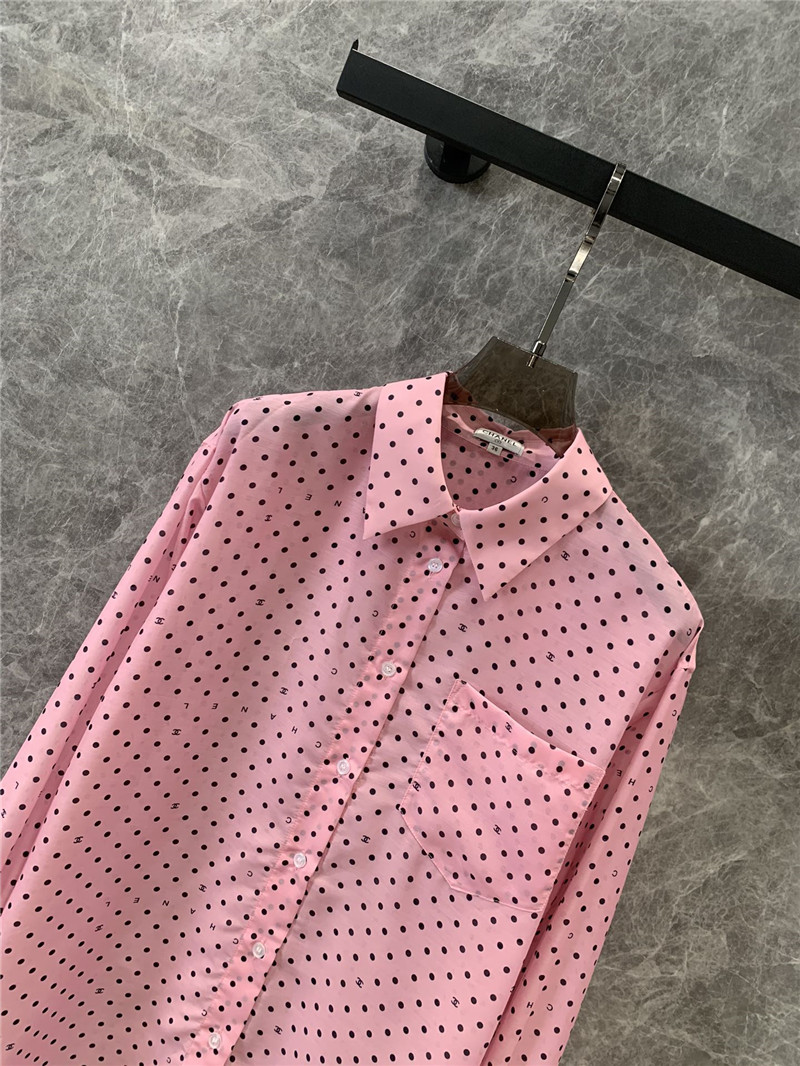 Ch**el holiday style polka dot long sleeve shirt