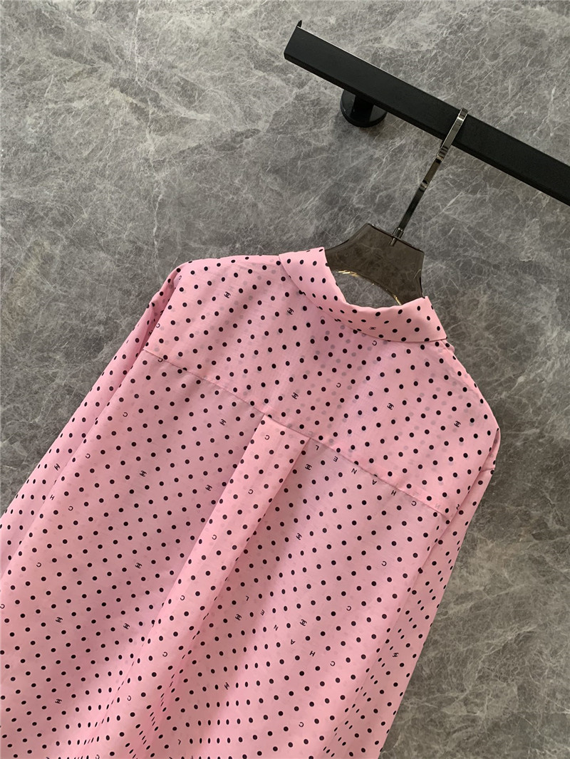 Ch**el holiday style polka dot long sleeve shirt