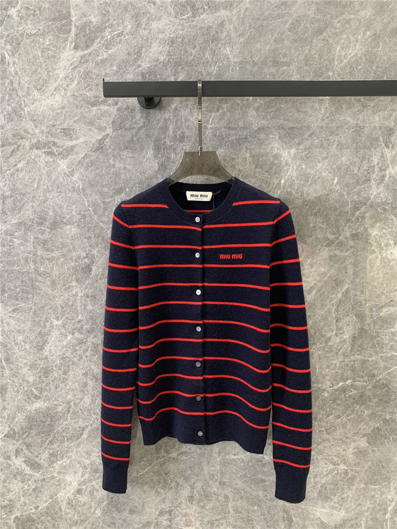 M1um1u striped knitted cardigan replica clothing sites