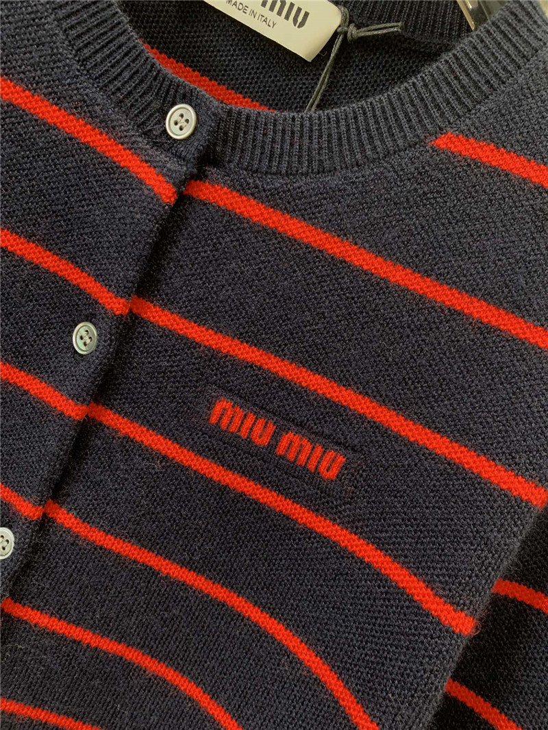 M1um1u striped knitted cardigan replica clothing sites