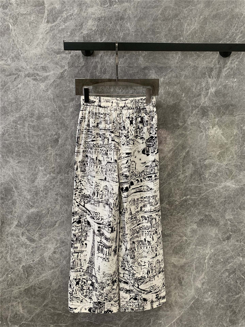 D10r paris map print casual trousers replicas clothes