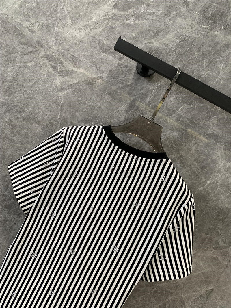 Ch**el striped short-sleeved t-shirt replica clothing sites
