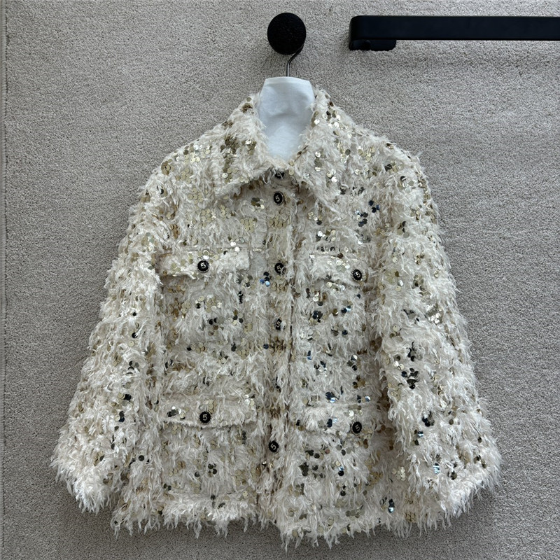 Ch**el fringed sequined coat replica clothing sites