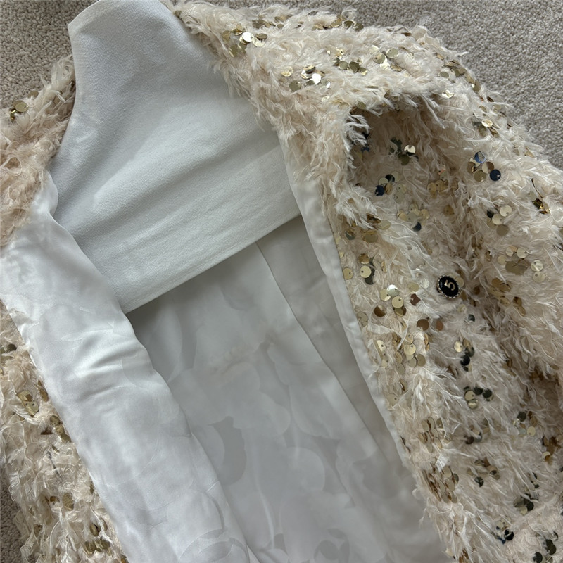 Ch**el fringed sequined coat replica clothing sites