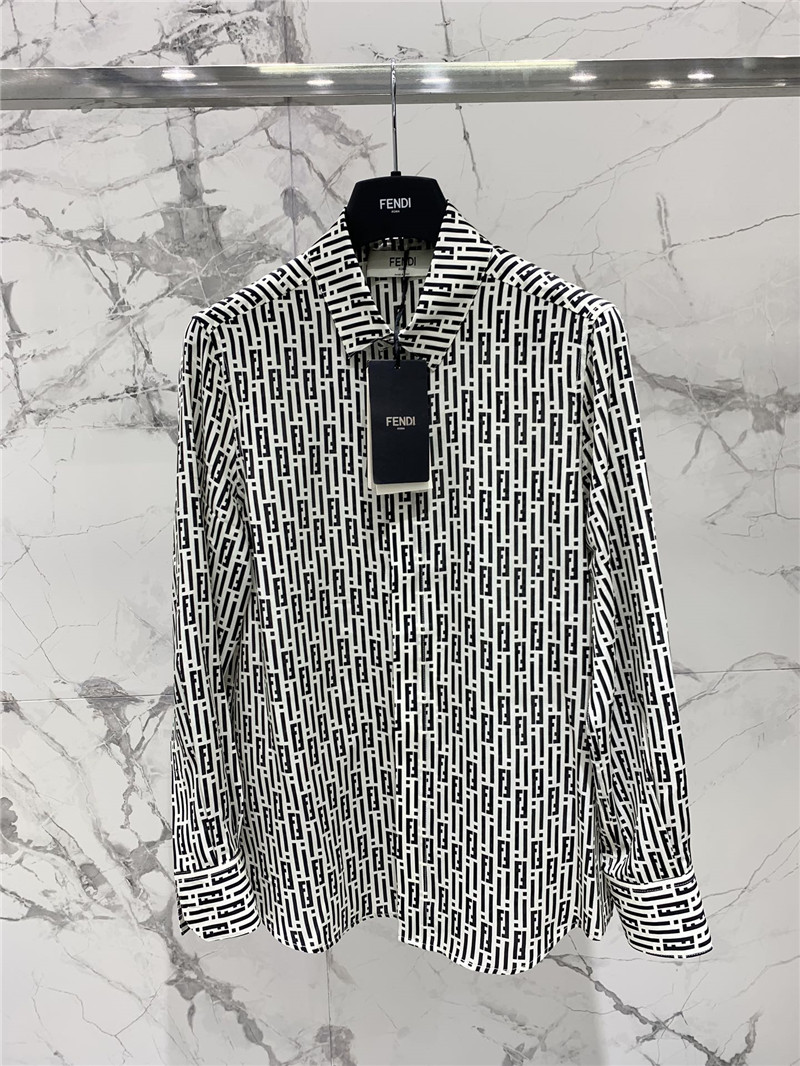 F**di silk satin logo shirt cheap replica designer clothes
