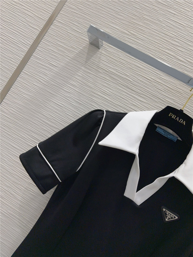 Pra*a open collar polo dress replica designer clothes