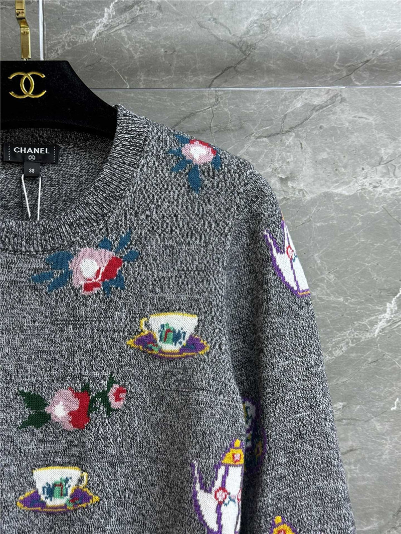 Ch**el teapot floral sweater replica clothing sites