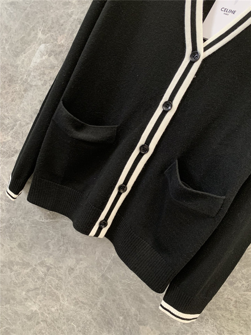 Ce1i*e logo single breasted knitted cardigan replicas clothes
