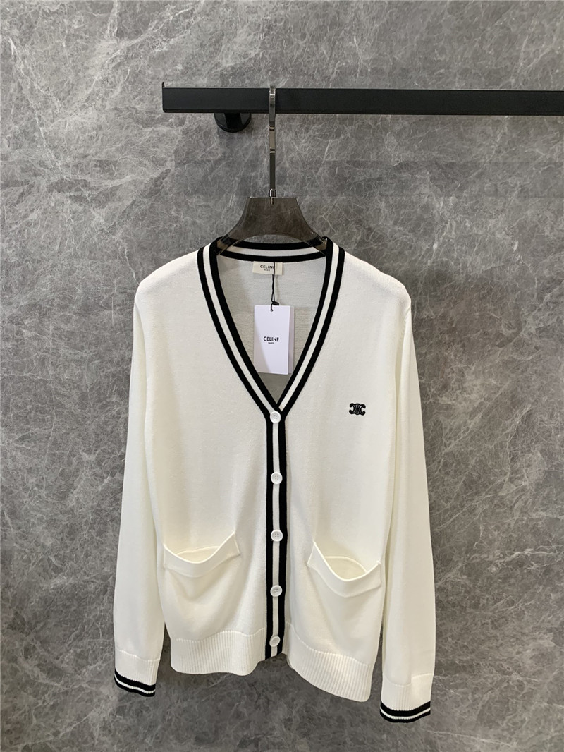 Ce1i*e logo single breasted knitted cardigan replicas clothes