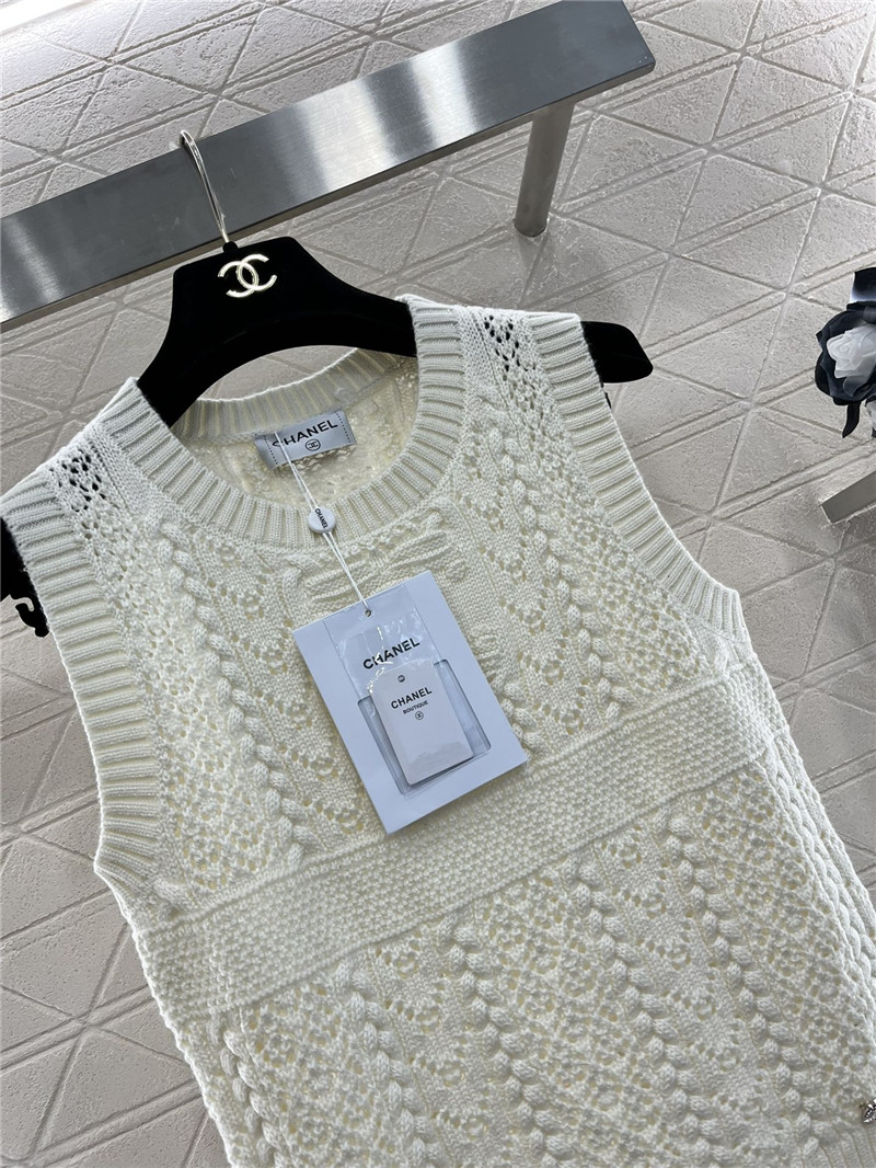 Ch**el crochet knitted vest replica designer clothes
