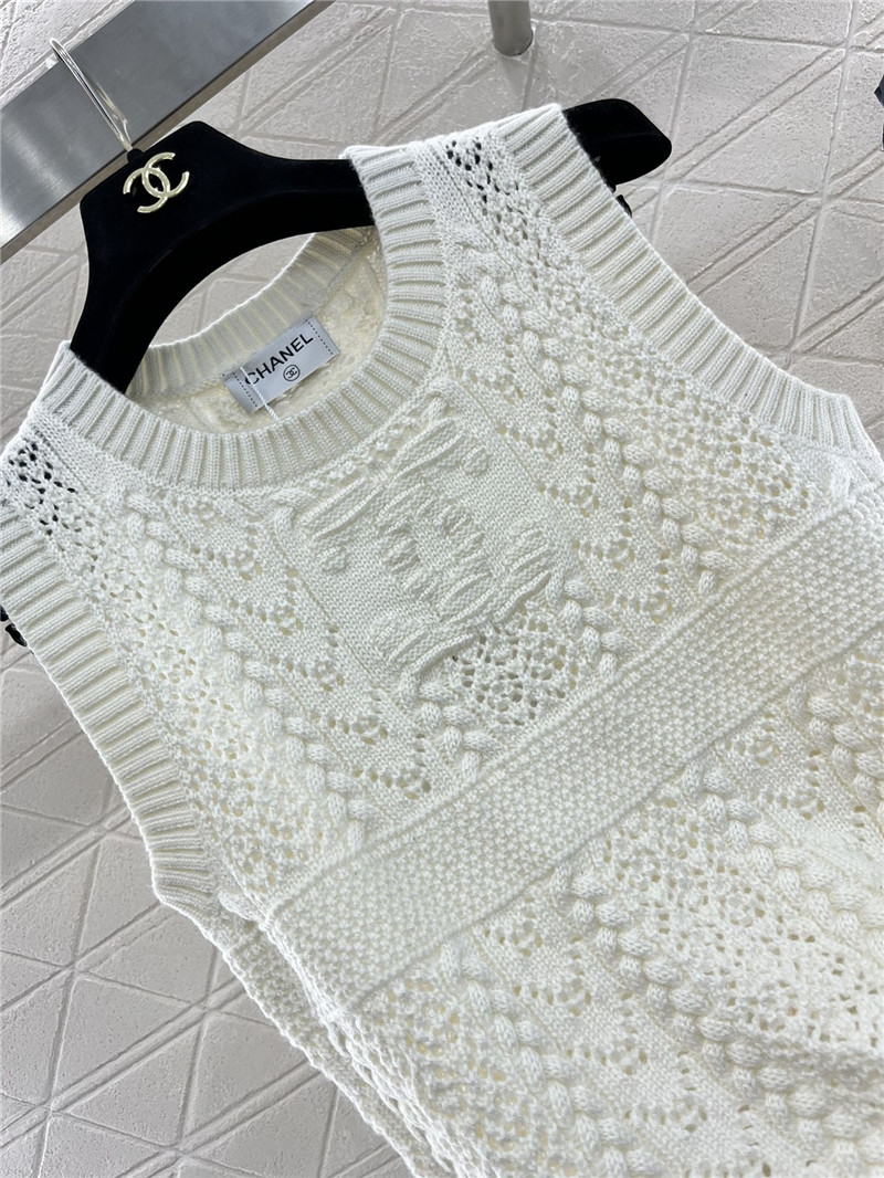 Ch**el crochet knitted vest replica designer clothes