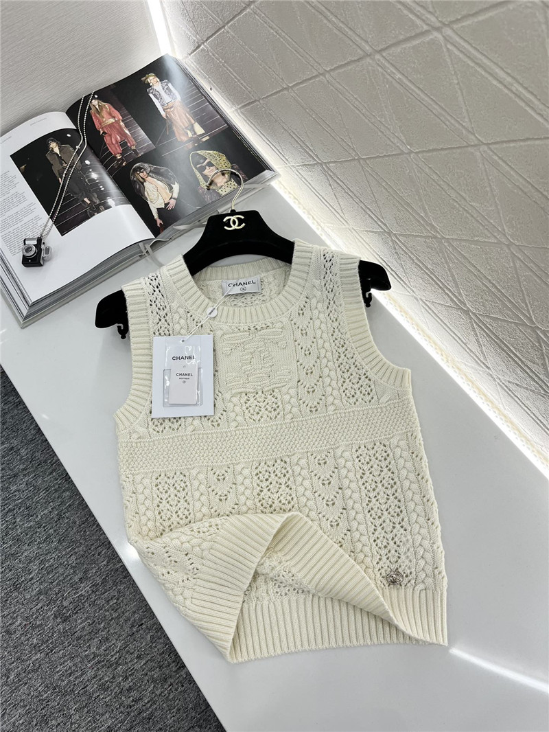 Ch**el crochet knitted vest replica designer clothes