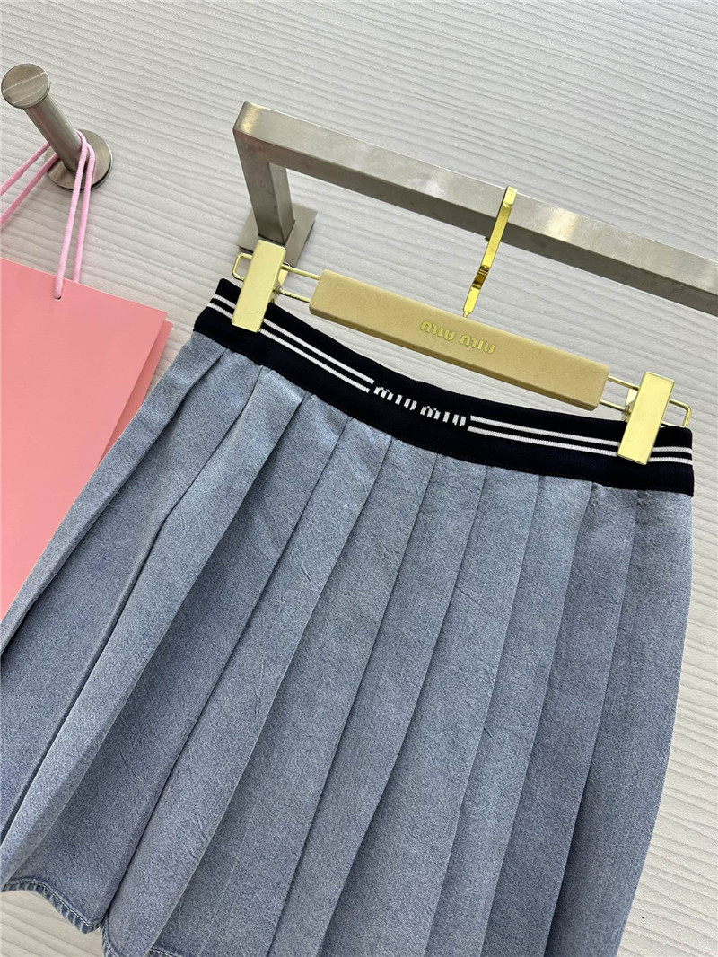 M1um1u denim pleated skirt replica clothing sites