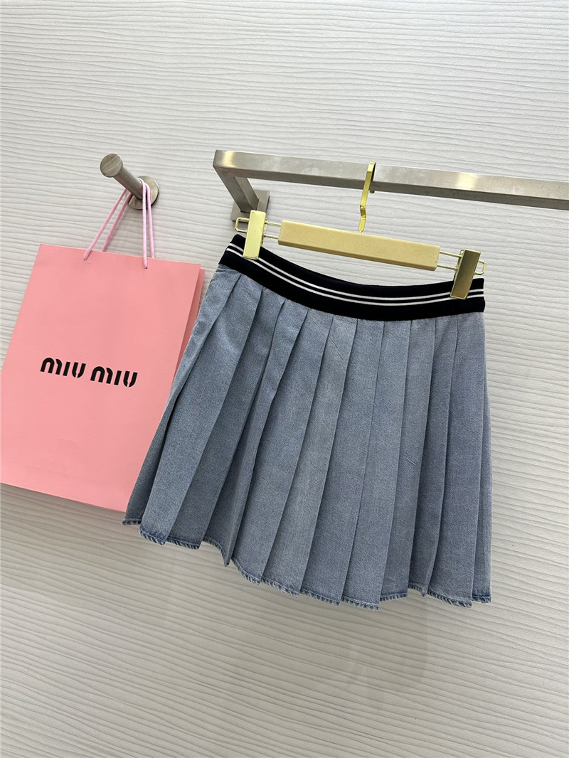 M1um1u denim pleated skirt replica clothing sites