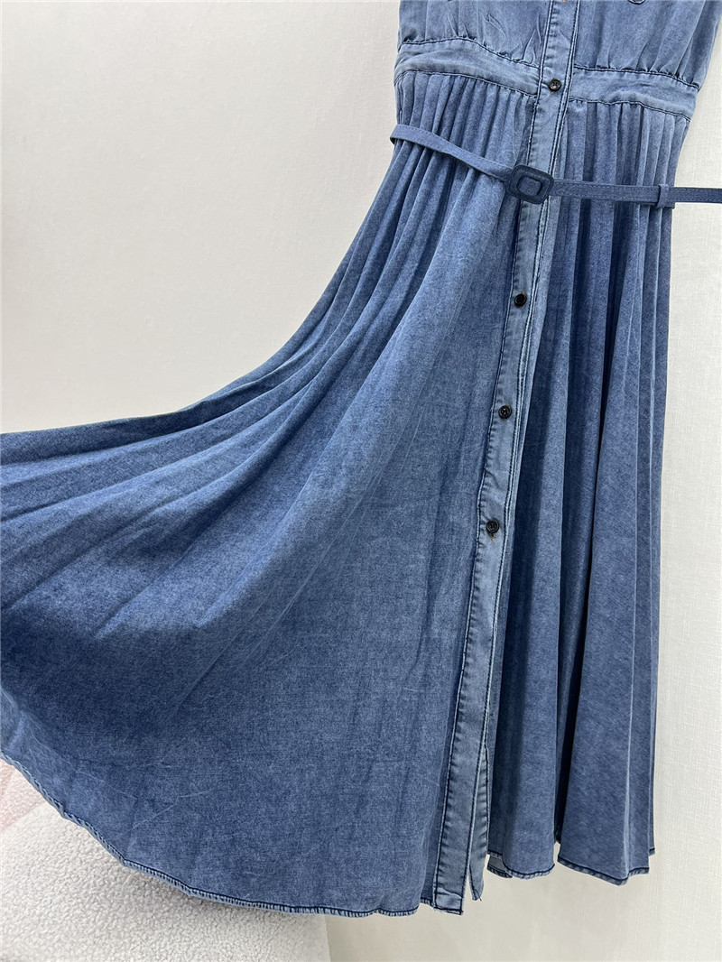D10r denim pleated long skirt replica designer clothes