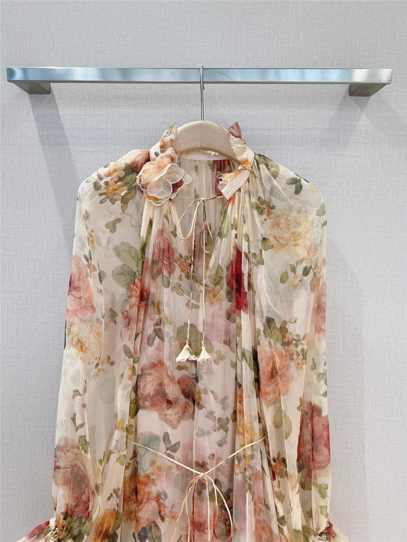 Zimm pleated patchwork ruffle collar dress replica d&g clothing