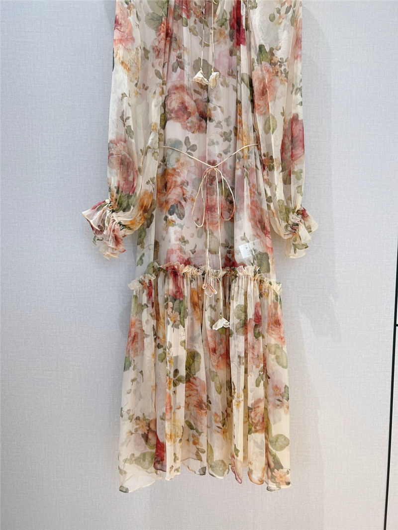Zimm pleated patchwork ruffle collar dress replica d&g clothing