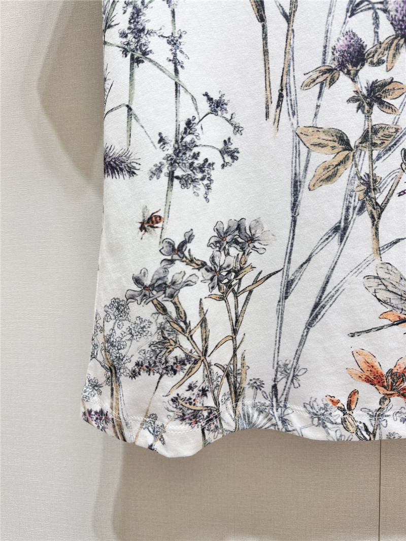 D10r floral print slim fit short-sleeved t-shirt