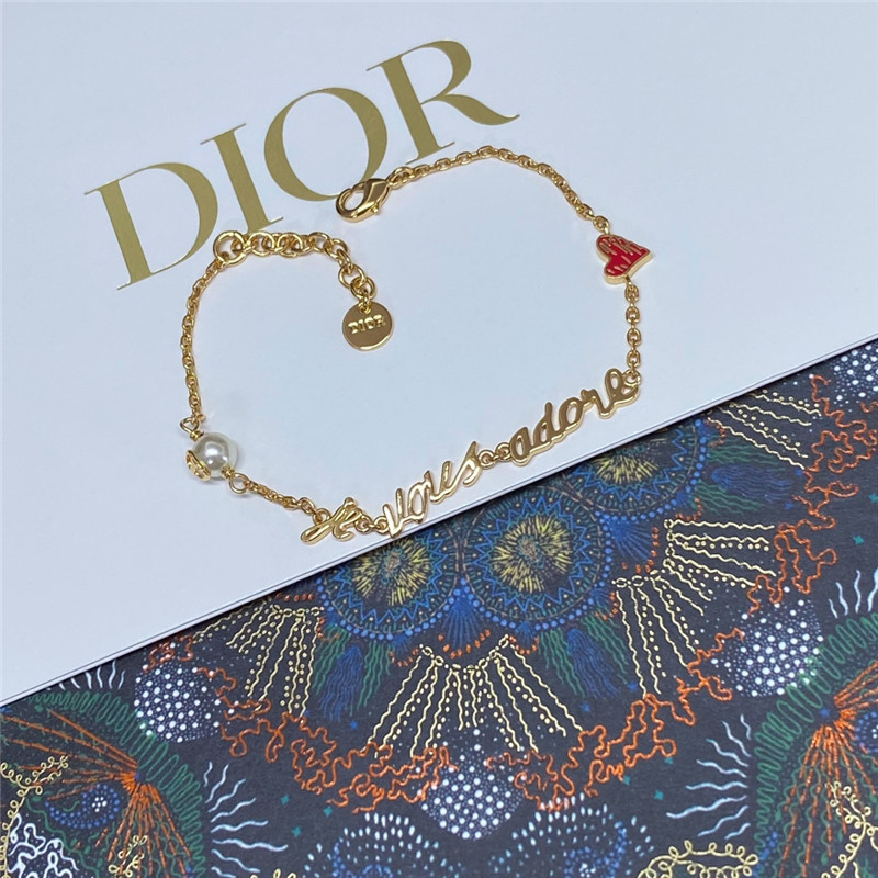 D10r red heart letter bracelet/necklace