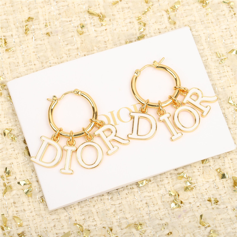 D10r letter pendant earrings