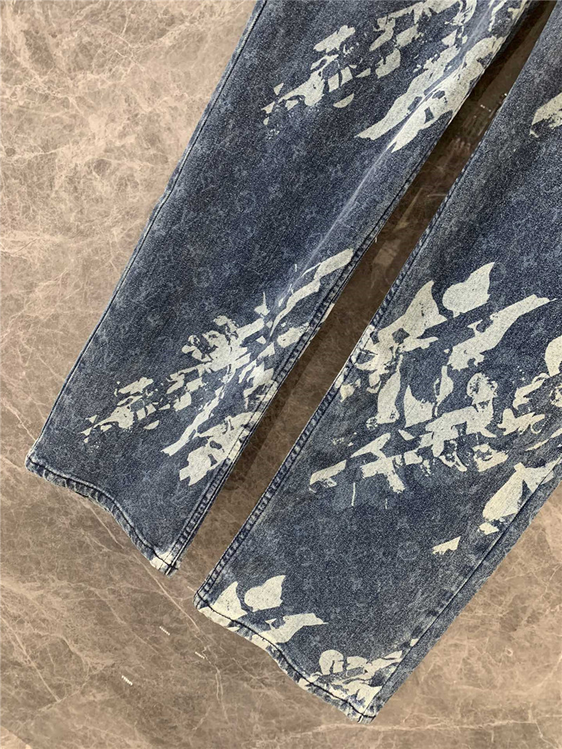 l0vis Vvtt0n lv letter floral straight jeans replicas clothes