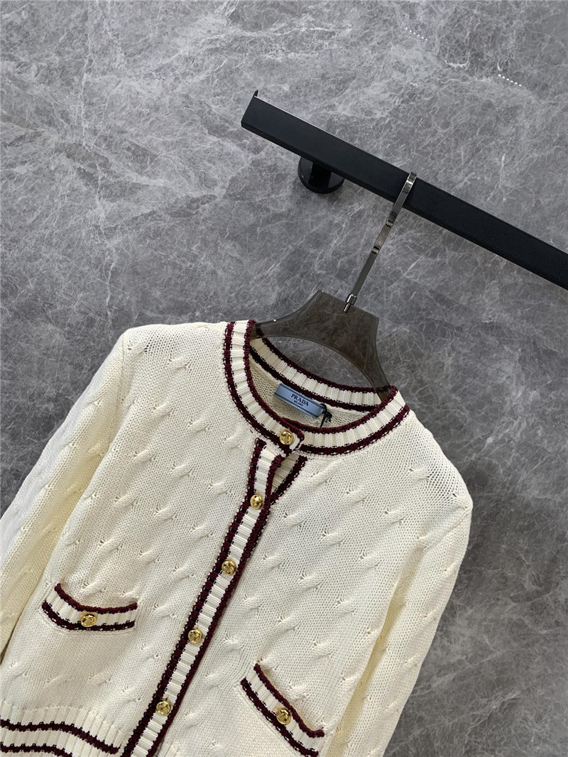 Pra*a crew neck cable cardigan replica d&g clothing