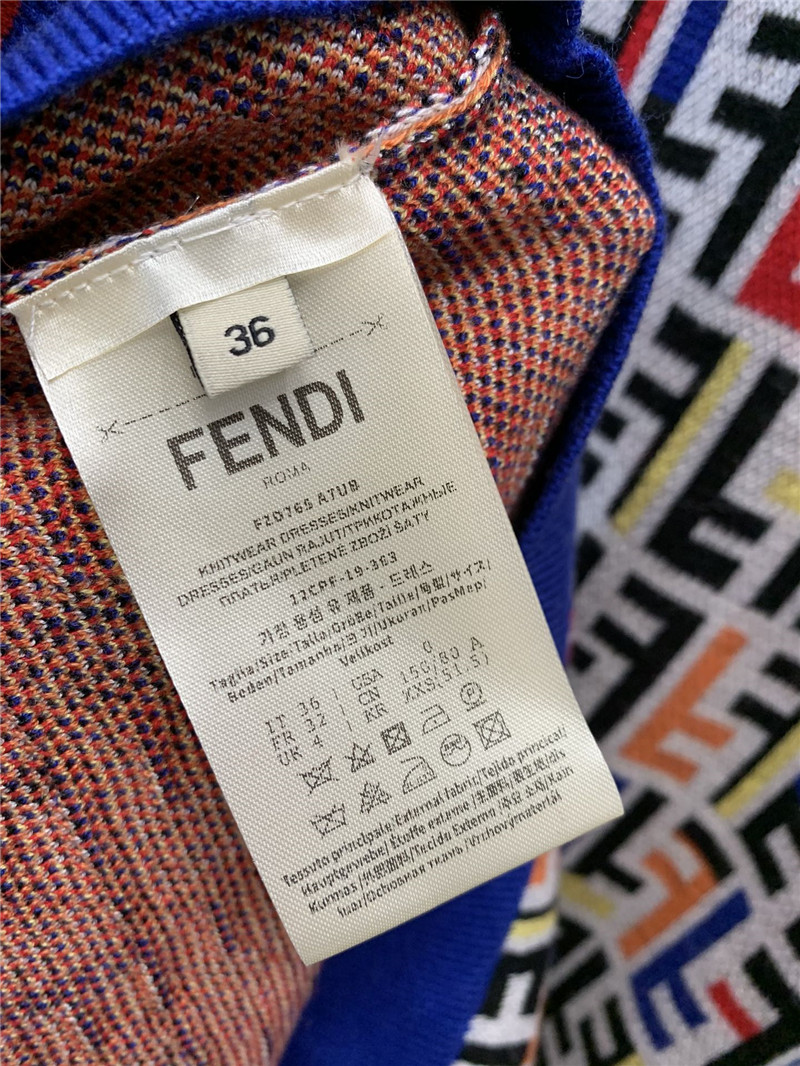 F**di letter knitted short-sleeved dress replica clothing sites