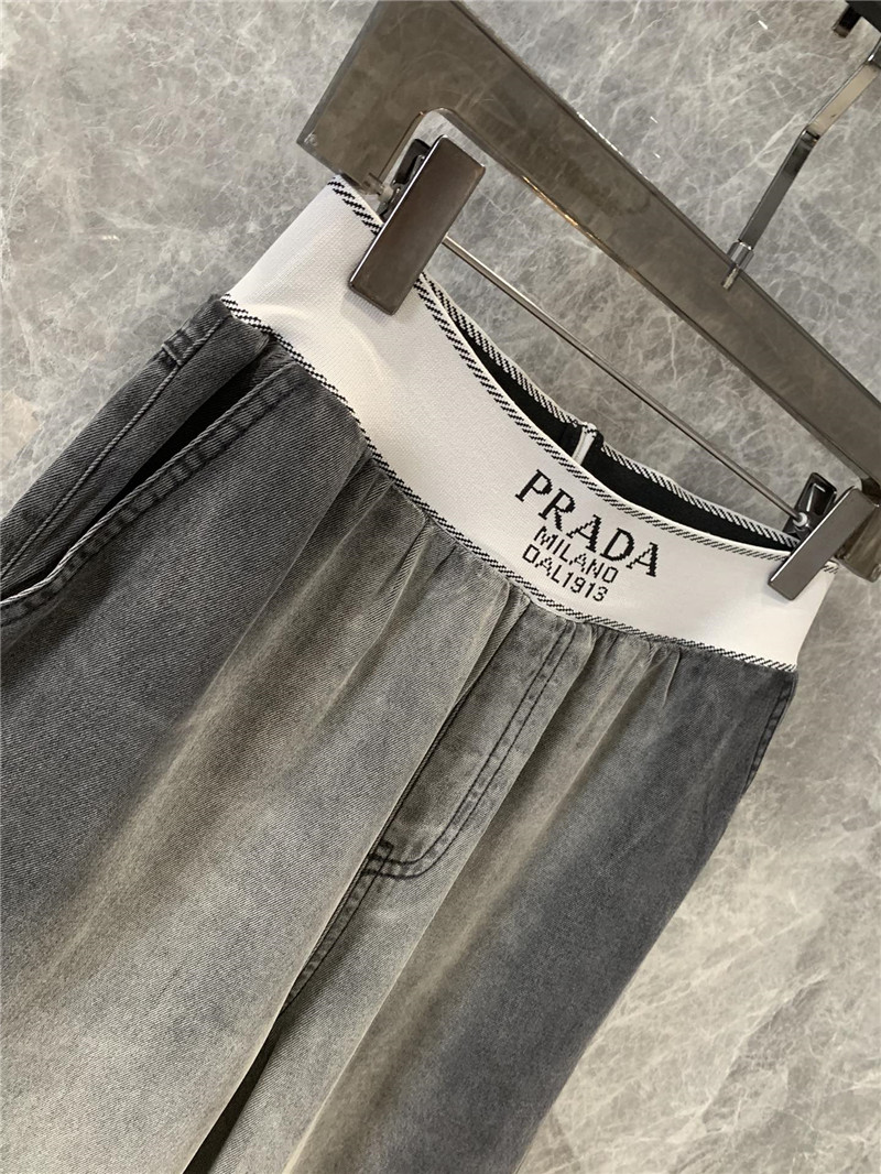 Pra*a waistband denim trousers replica d&g clothing