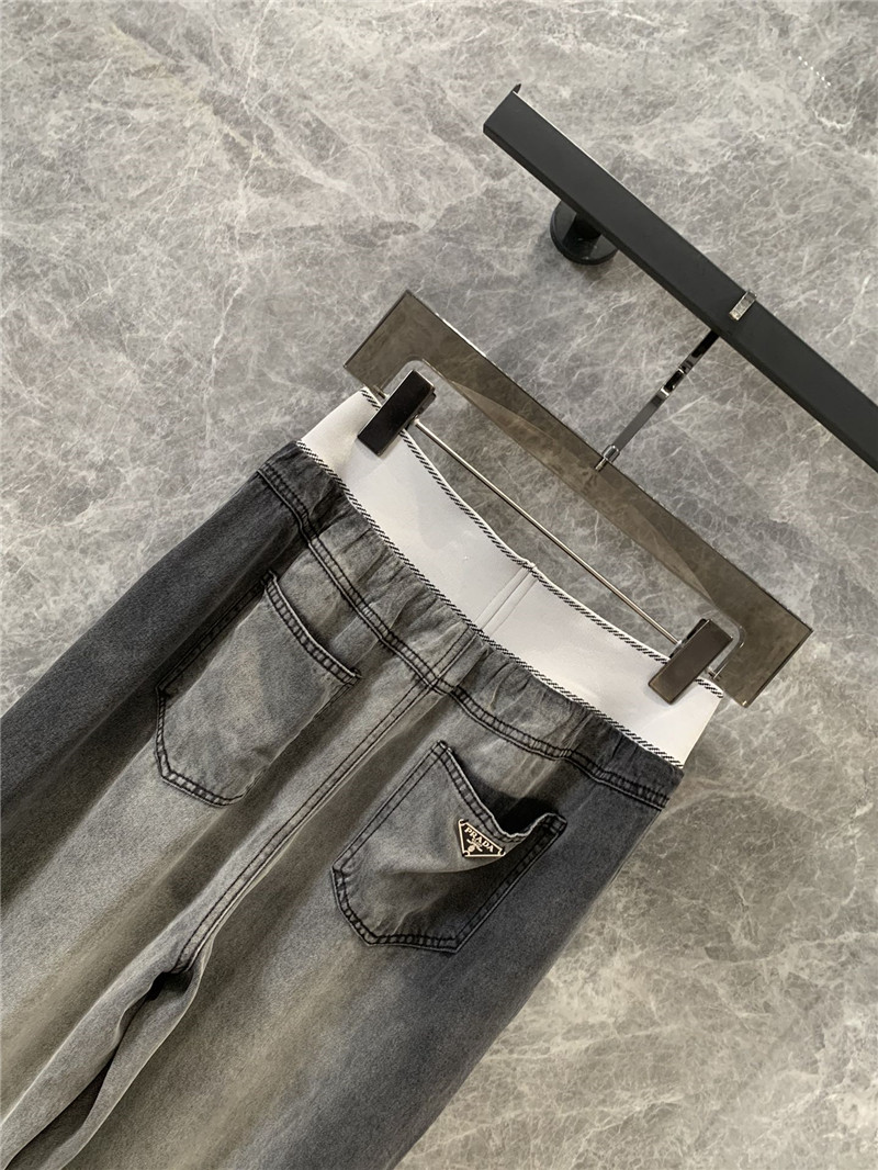 Pra*a waistband denim trousers replica d&g clothing