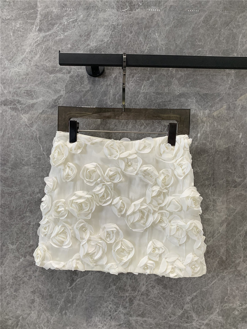 Va1e*ntin0 3d pearl flower skirt replica designer clothes