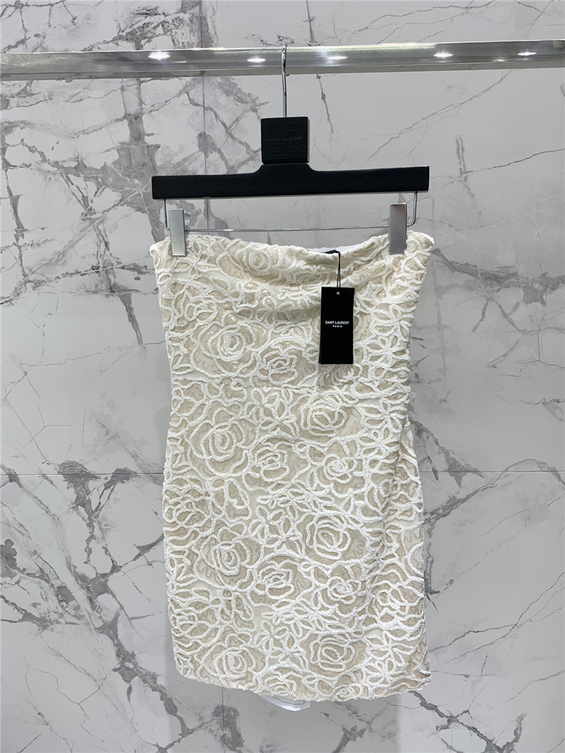 Y51 floral jacquard tube top dress replicas clothes