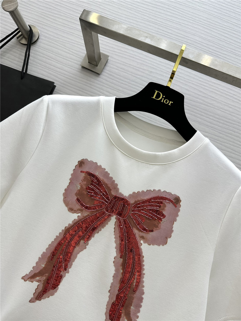 M1um1u bow waist short sleeve dress replica d&g clothing