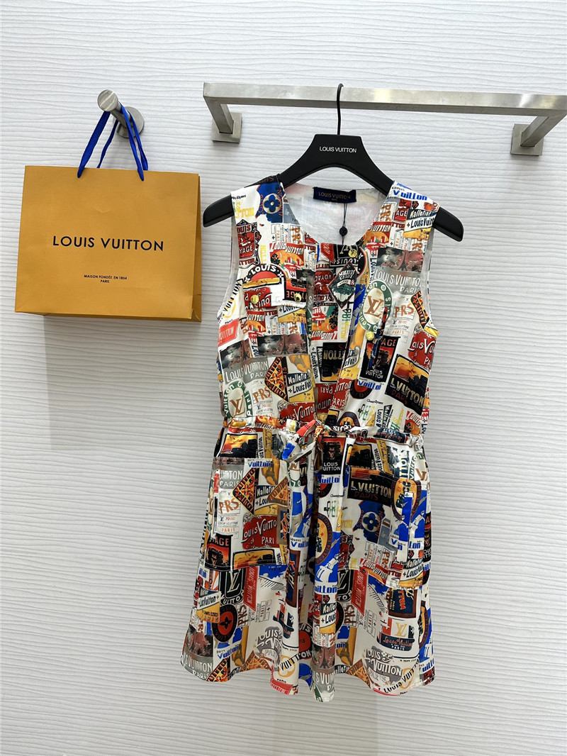 l0vis Vvtt0n lv printed drawstring dress replica clothes