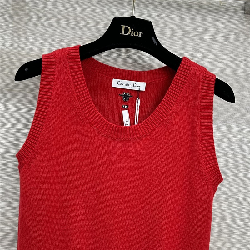 D10r red cashmere knitted vest replica clothes