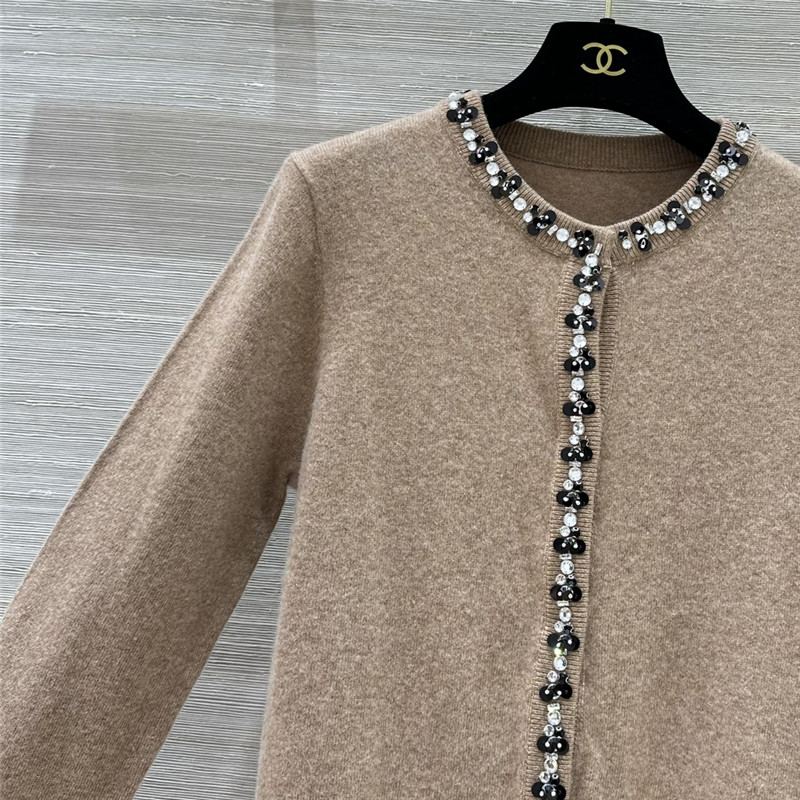 Va1e*ntin0 rhinestone collar design small cardigan replica clothes