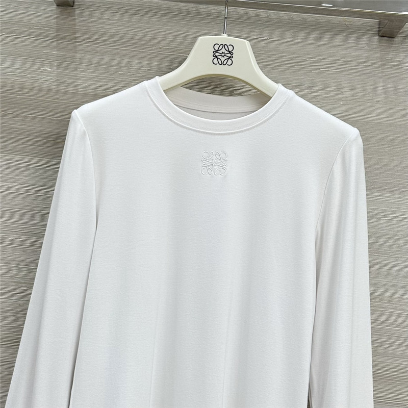 L0ew* white cotton long-sleeved shirt