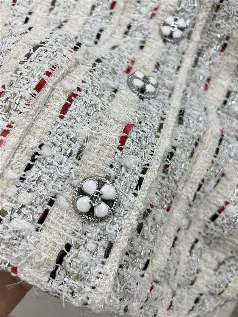 Ch**el round neck tweed coat replica clothing sites