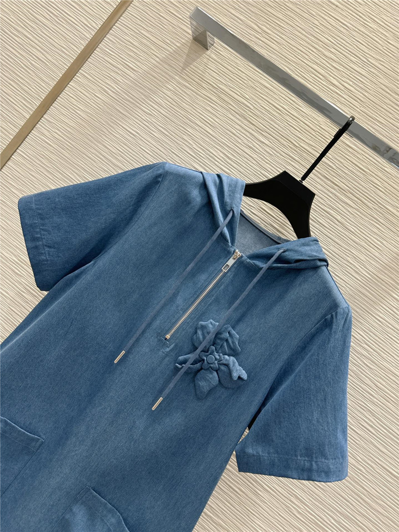 Va1e*ntin0 3d petal denim dress replica clothing sites