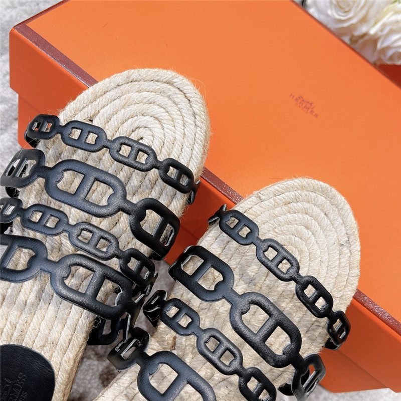 H**me5 ancone espadrille in black and netrual
