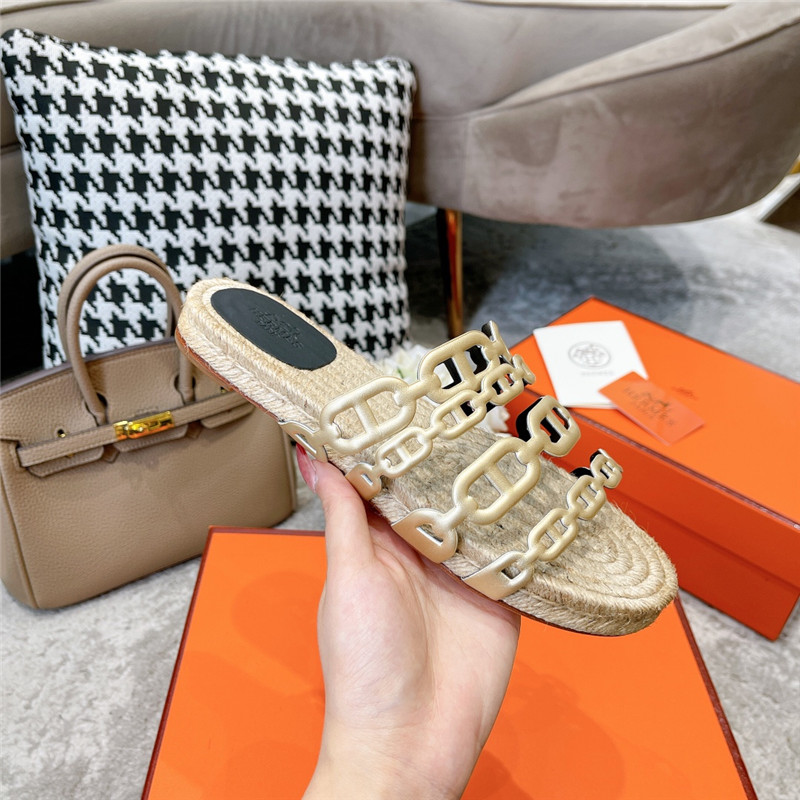 H**me5 ancone gold nappa leather espadrilles