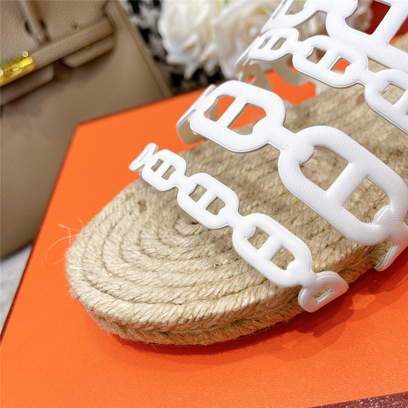 H**me5 ancone espadrille in white nappa leather