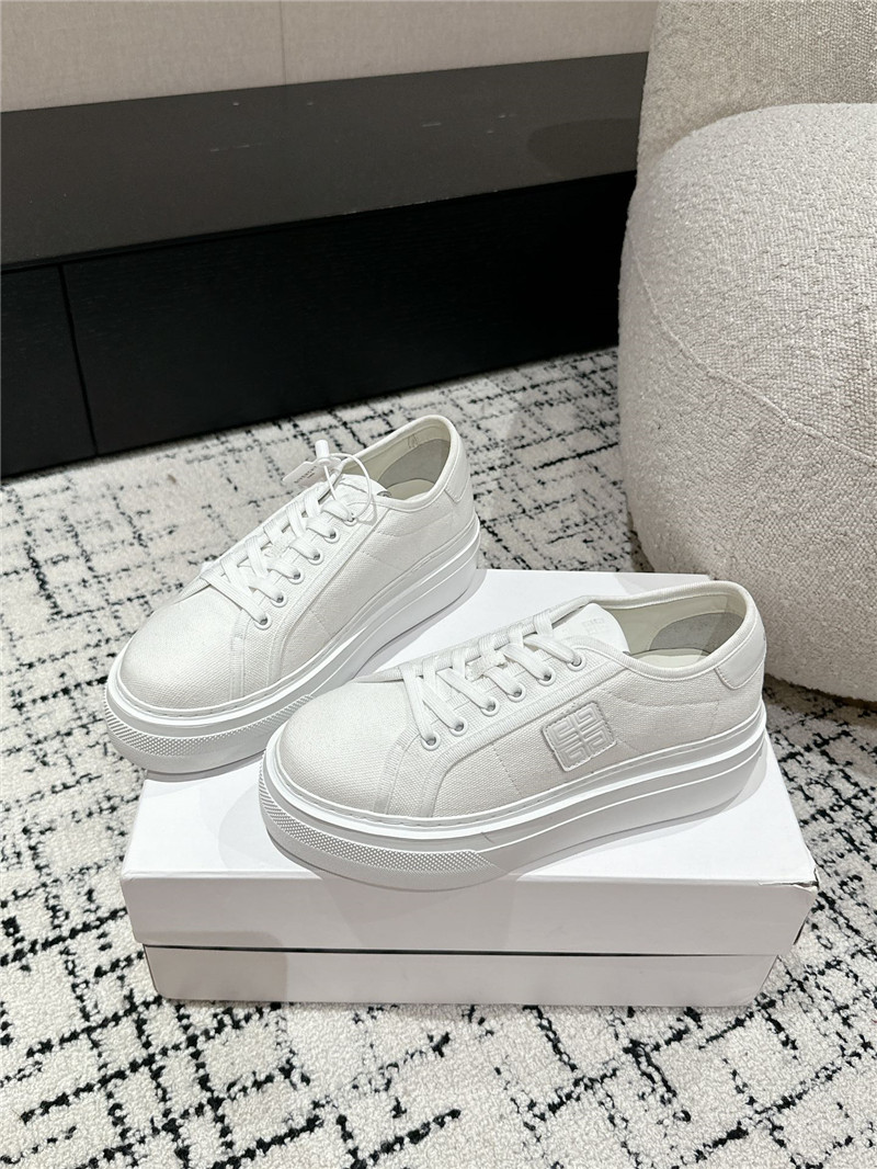 Givenchy City Canvas Platform Sneakers White