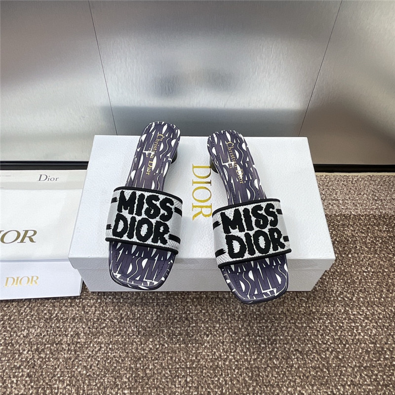 D10r dway heeled slide in pale navy miss D10r allover motif