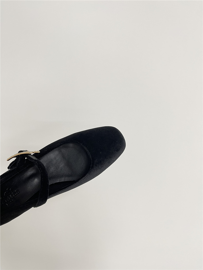 H**me5 jane ballet flats in black velvet