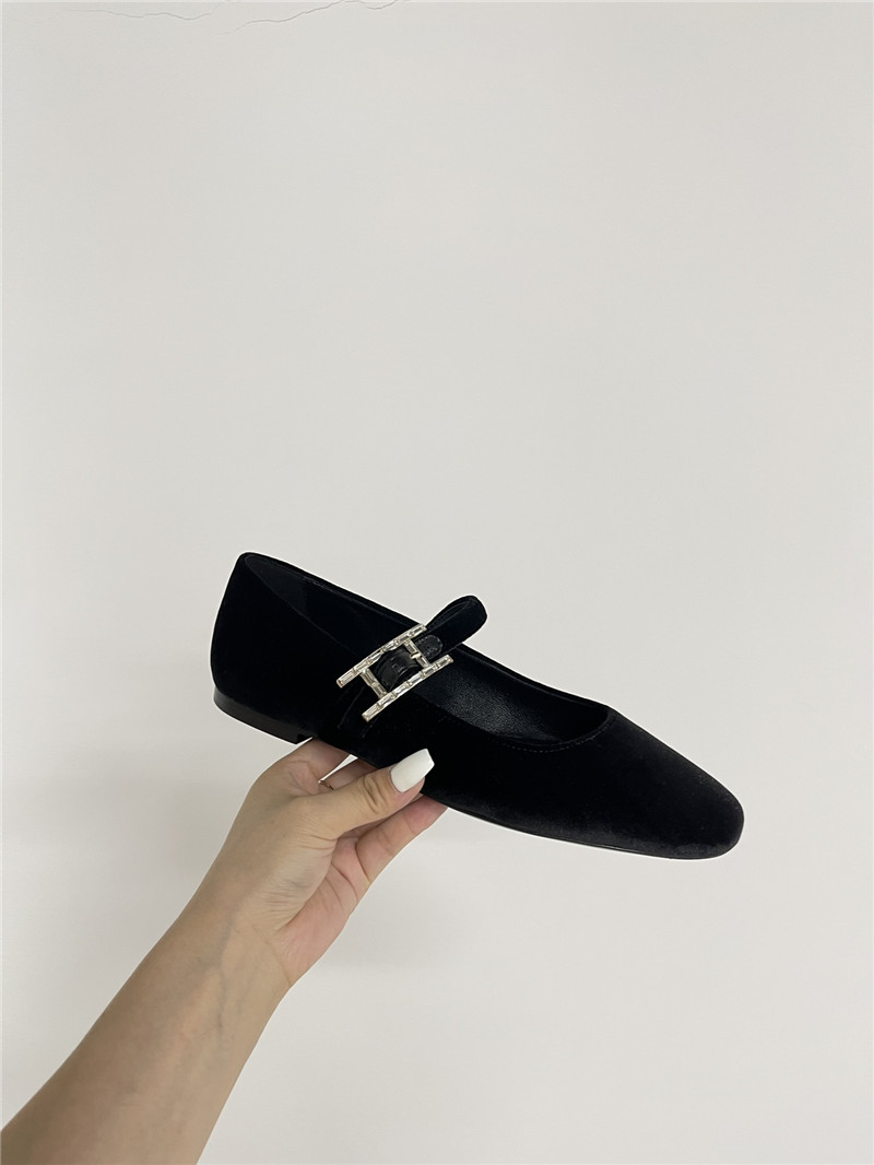 H**me5 jane ballet flats in black velvet