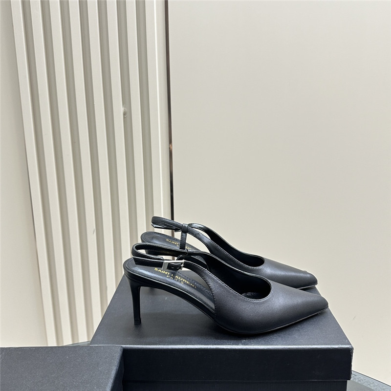 Sa1nt Lau*nt vendome slingback pumps in black calfskin