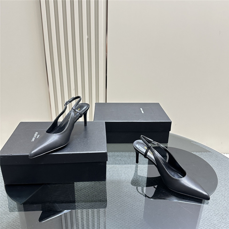 Sa1nt Lau*nt vendome slingback pumps in black calfskin